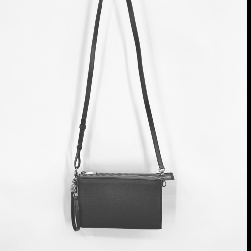 Dagne Dover Essential Crossbody Clutch Wristlet Wallet Gray